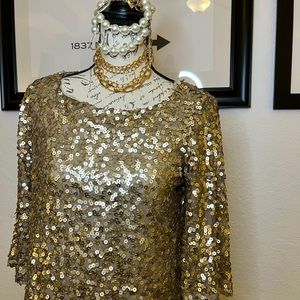 Gold sequin Jennifer Lopez size small